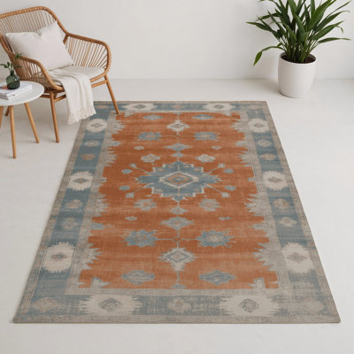 Tapis intérieur et extérieur brun Overdyed