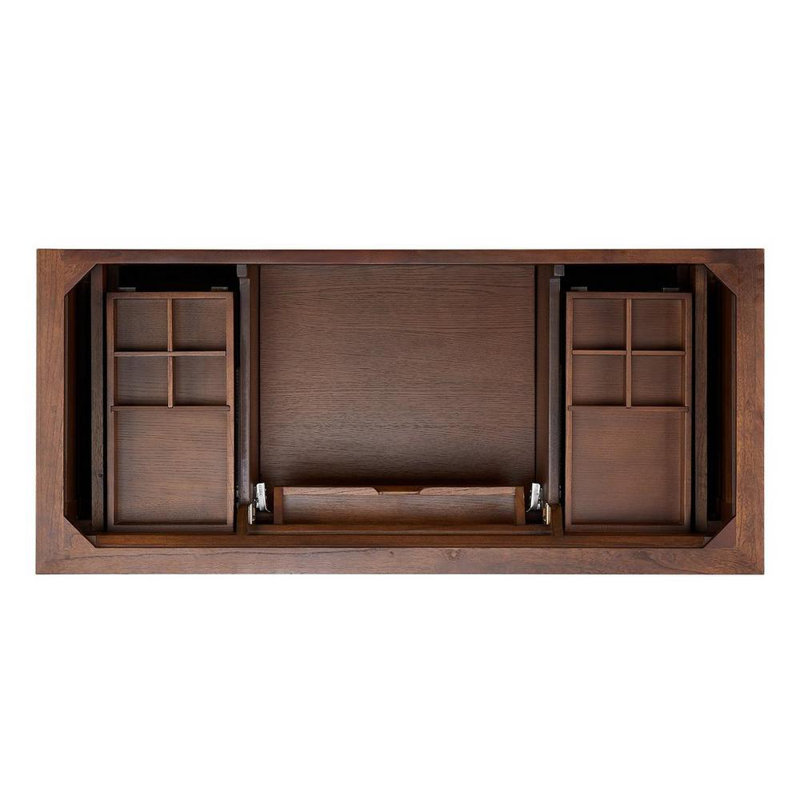 Claudia 48" Mahogany Single Basin Vanity Set with Cabinet, Vanity Top, Carrara Marble, Antique Coffee, 8" Widespread