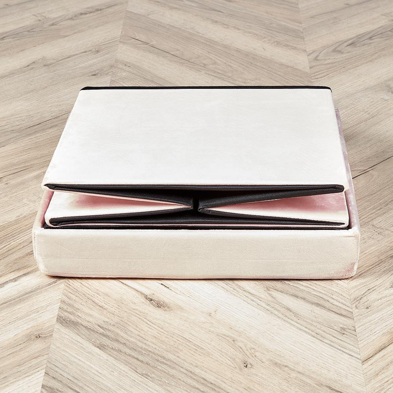 Castlehaven 38cm Square Flat Velvet Storage Ottoman