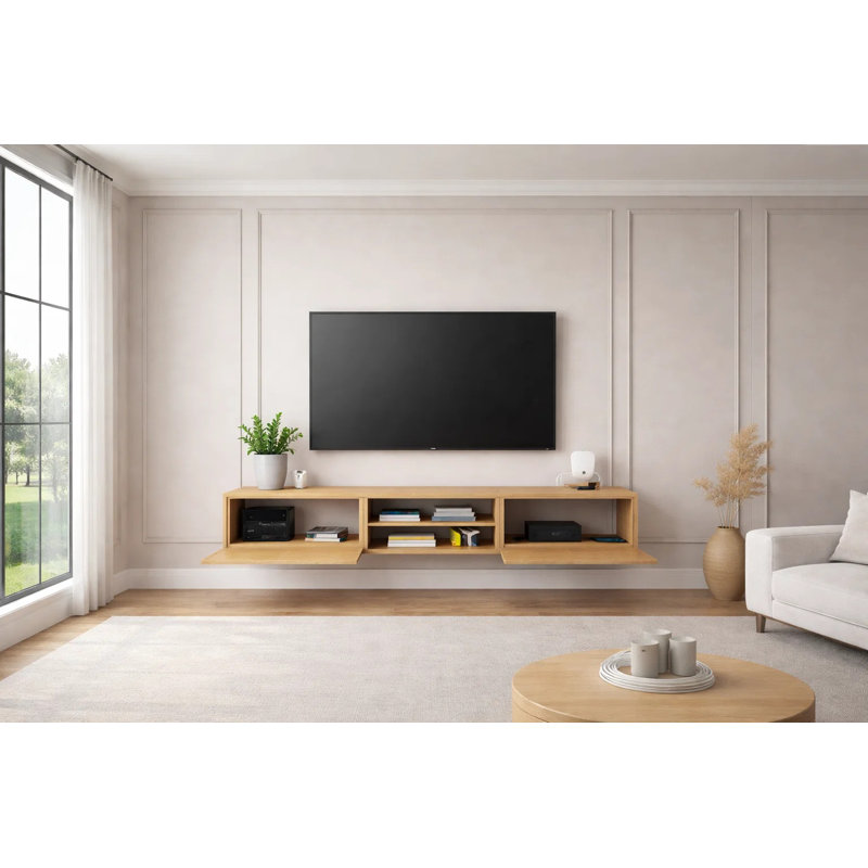 Waco 180 cm Wall-Mounted TV Unit with 2 Doors, Manufactured Wood, Atlantic Pine