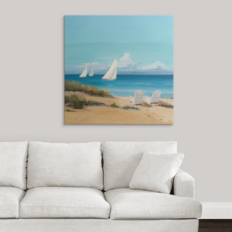 «Réglage de la voile», impression de beurres, H 35 po x l 35 po x P 1,5 po, Toile