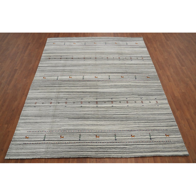 Tapis de style Gabbeh avec petits animaux 8 x 10