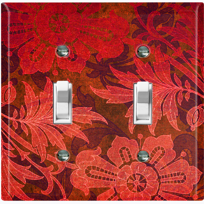 Patterned 2 - Gang Toggle Light Switch Standard Wall Plate