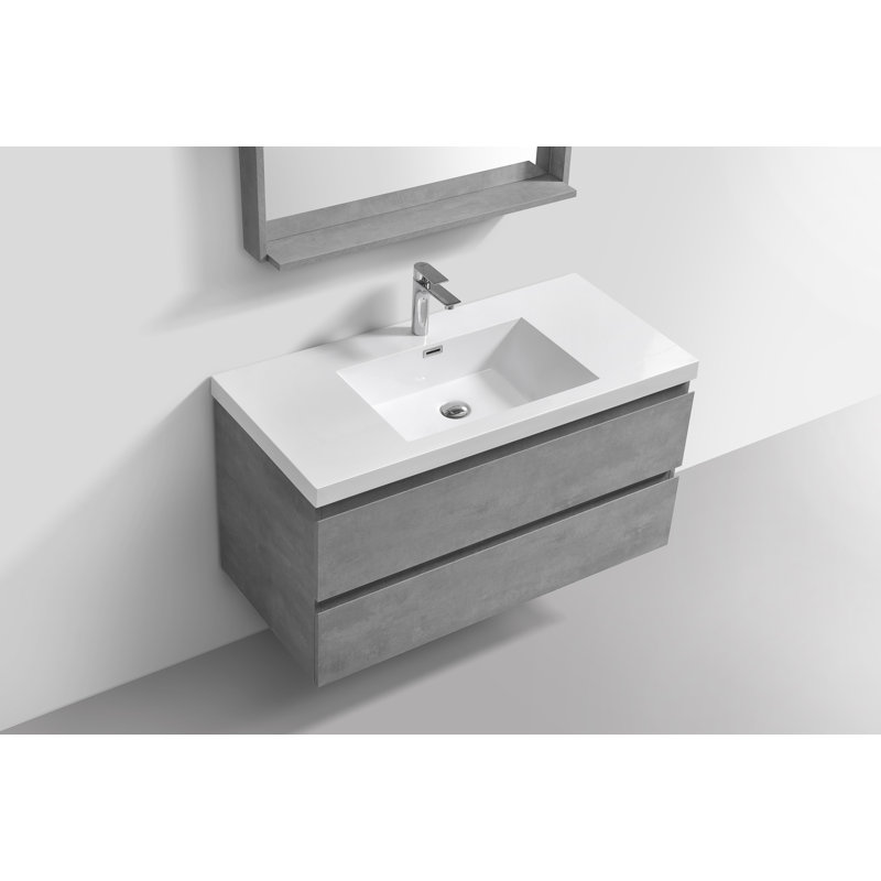 Ensemble de meuble-lavabo simple 41,75 po Curly, Gris ciment