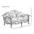 American Retro Solid Wood Double-seater Sofa-561968379