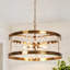 Lustre tambour doré à 6 lumières Jaison pour salon et entrée