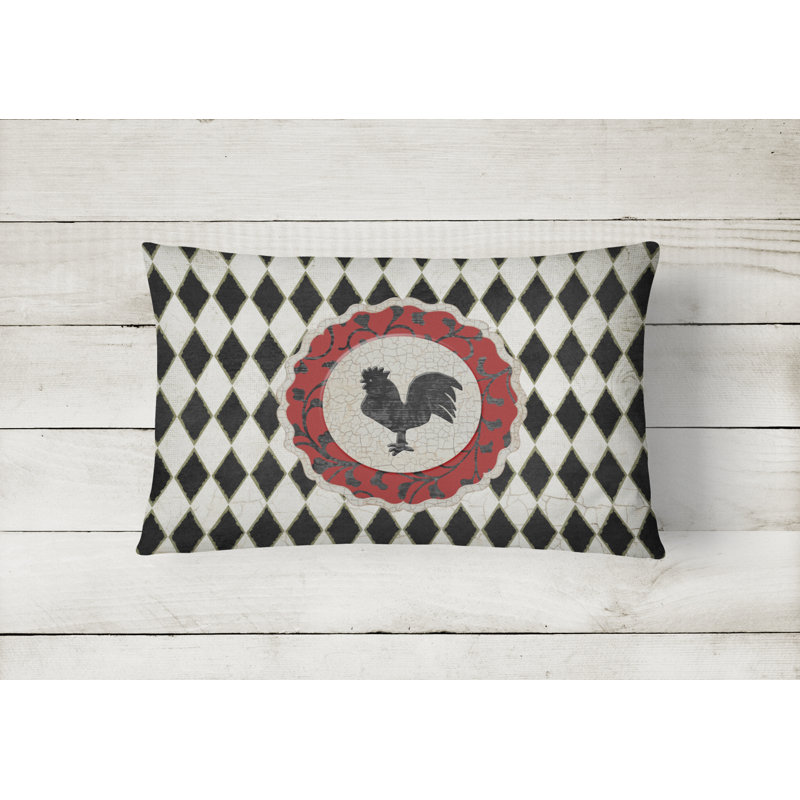 Rooster Rooster Harlequin Indoor/Outdoor Throw Pillow