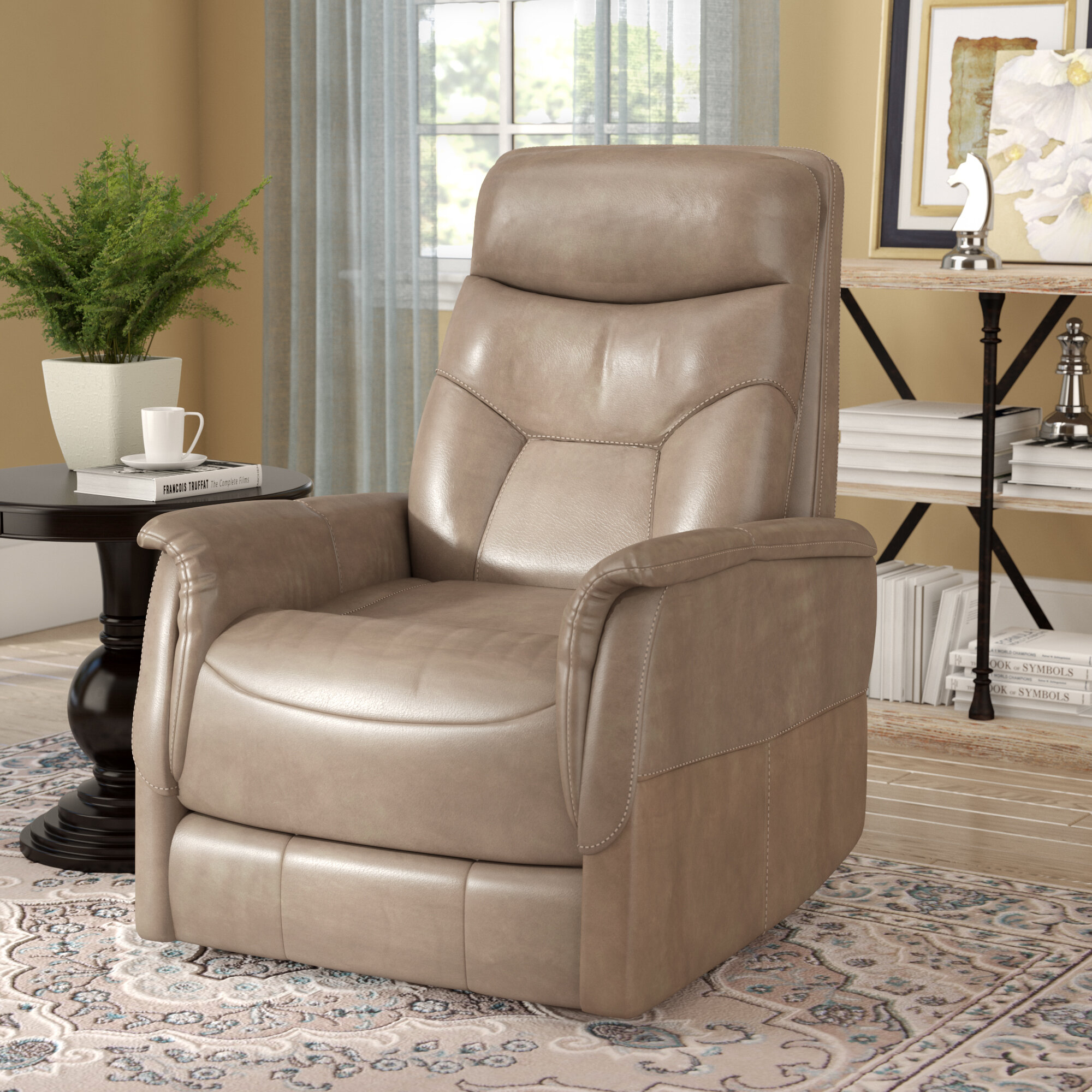 Parker house gemini faux deals leather swivel glider recliner