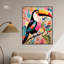 «Whimsical Toucan», art mural abstrait tropical par Art Remedy-104344959-104344964