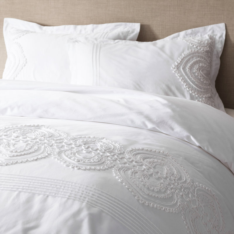 Twill Duvet Cover, King Duvet Cover + 2 Shams, White