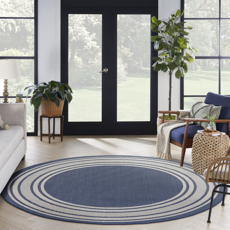 Dippold 8' x Round Denim Modern Rug, Round 8', Denim