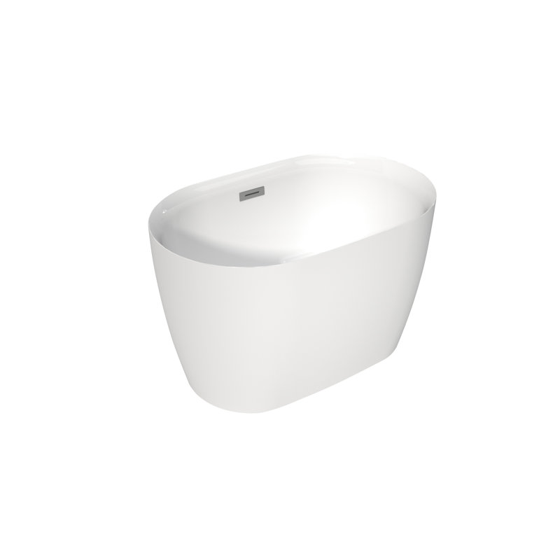 Baignoire en acrylique de 43 pouces de couleur blanche brillante, siège inclus, conception réfléchie et confortable, peu encombrant avec siège, finition blanche, ergonomique chic et luxueuse