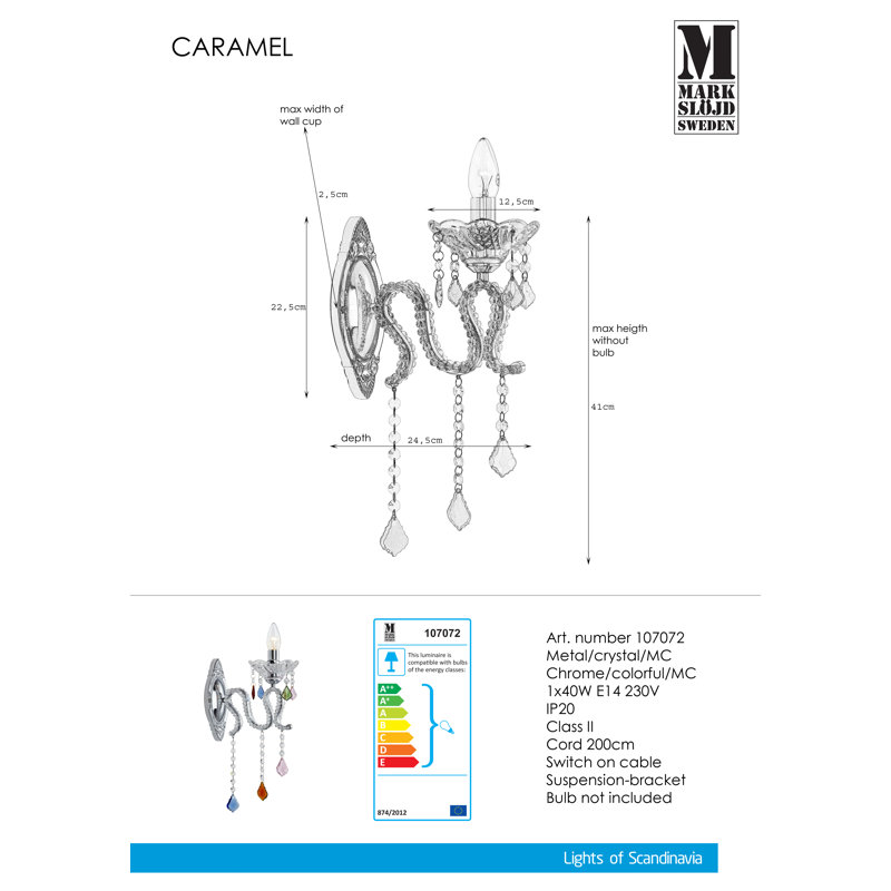 Rowan Plug-in Candle Wall Light