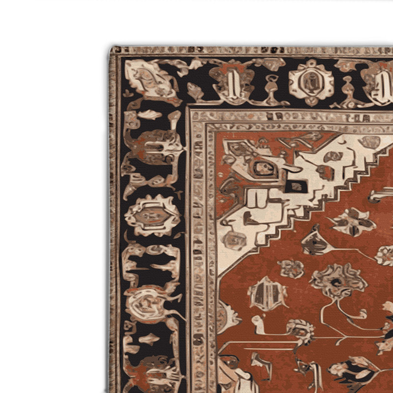 Tapis d'intérieur et d'extérieur brun Persian, Rectangle 4pi x 6 pi