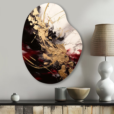 Laureen - Unique Shape Abstract Metal Wall Decor, Asymmetrical Metal Wall Sculpture Print