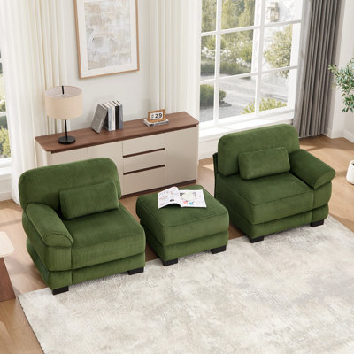 Canapé d'angle modulaire en forme de L de 194 cm (76,4 pouces), canapé 2 places avec pouf, tissu velours côtelé, pour salon, chambre ou appartement