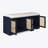 Rattan bench with storage cabinet