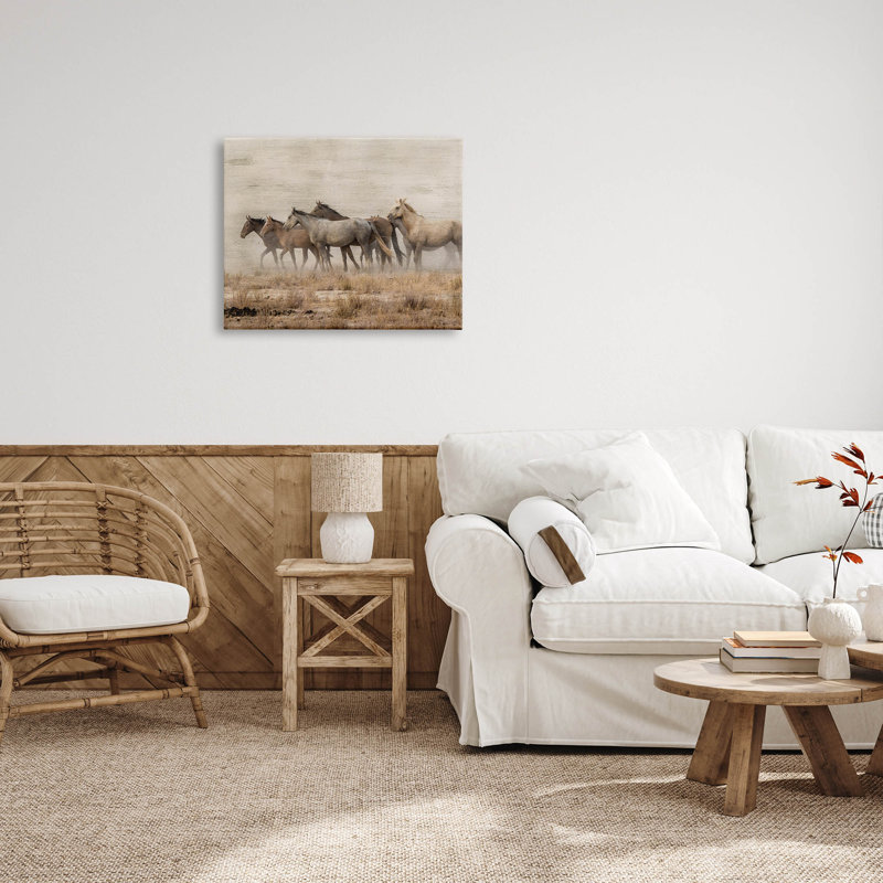Art mural sur toile campagne au galop par Danita Delimont, H 24 po x l 30 po x P 1,5 po