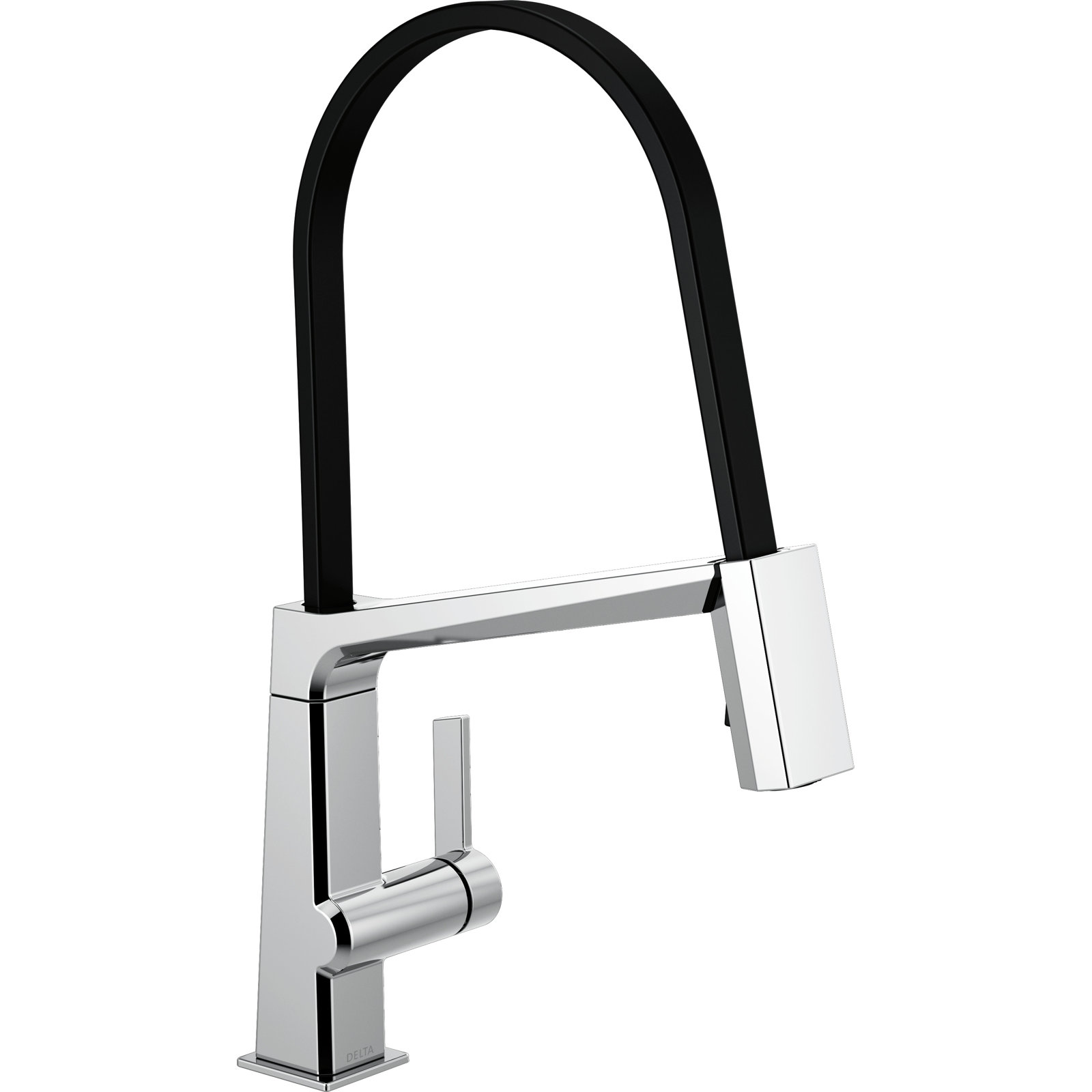 Pivotal Single Handle Exposed Hose Kitchen Faucet, Chrome