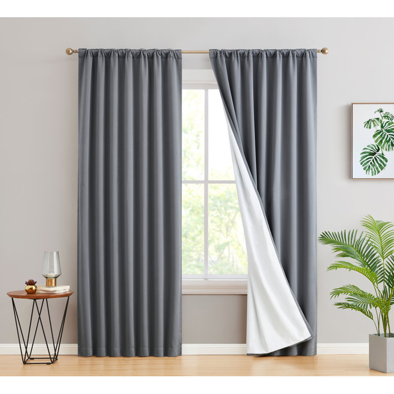 Arbas Curtain Pair, 52" W x 54" L, Gray
