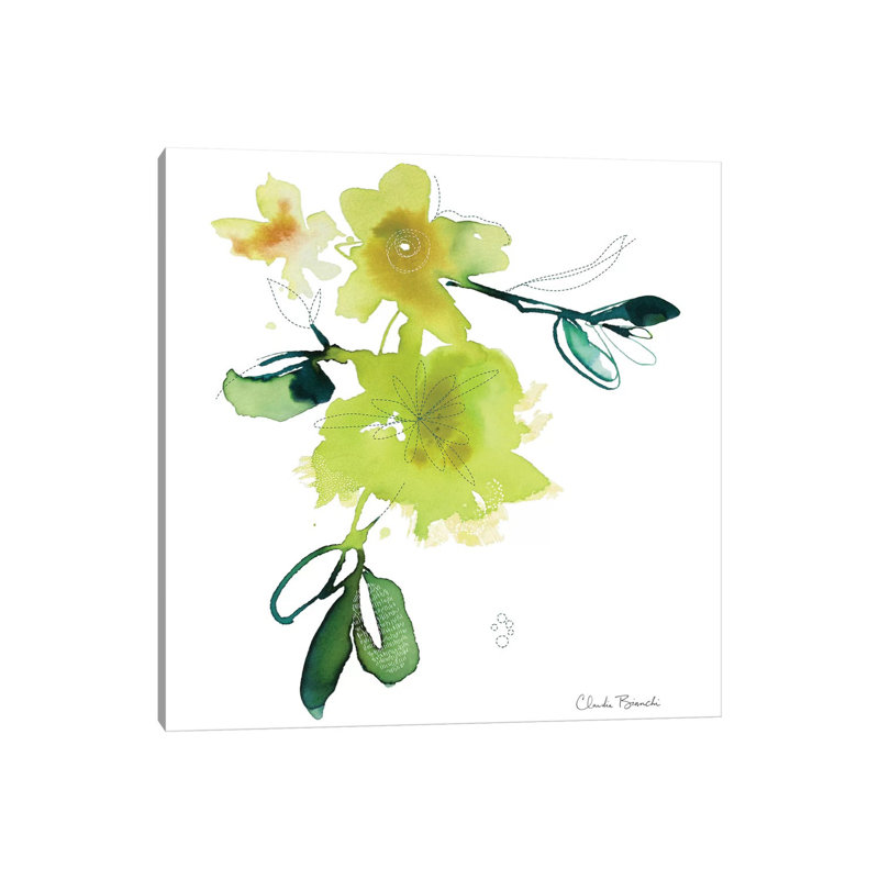 Yellow Botanical 1 Piece Wrapped Canvas Painting, 30.48 cm H x 30.48 cm W