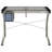 Silver Glass Top Drafting Table With Storage