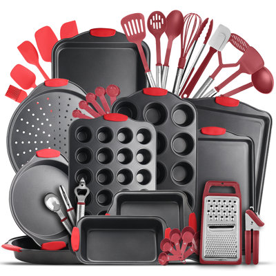 Ensemble de plats de cuisson 15 pièces Joytable + ensemble d'ustensiles 24 pièces - acier inoxydable, antiadhésif, lavable au lave-vaisselle et résistant à la chaleur