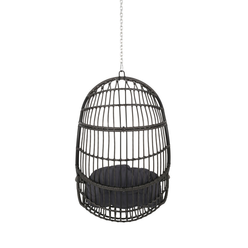 Balancelle suspendue Fam, rotin gris design