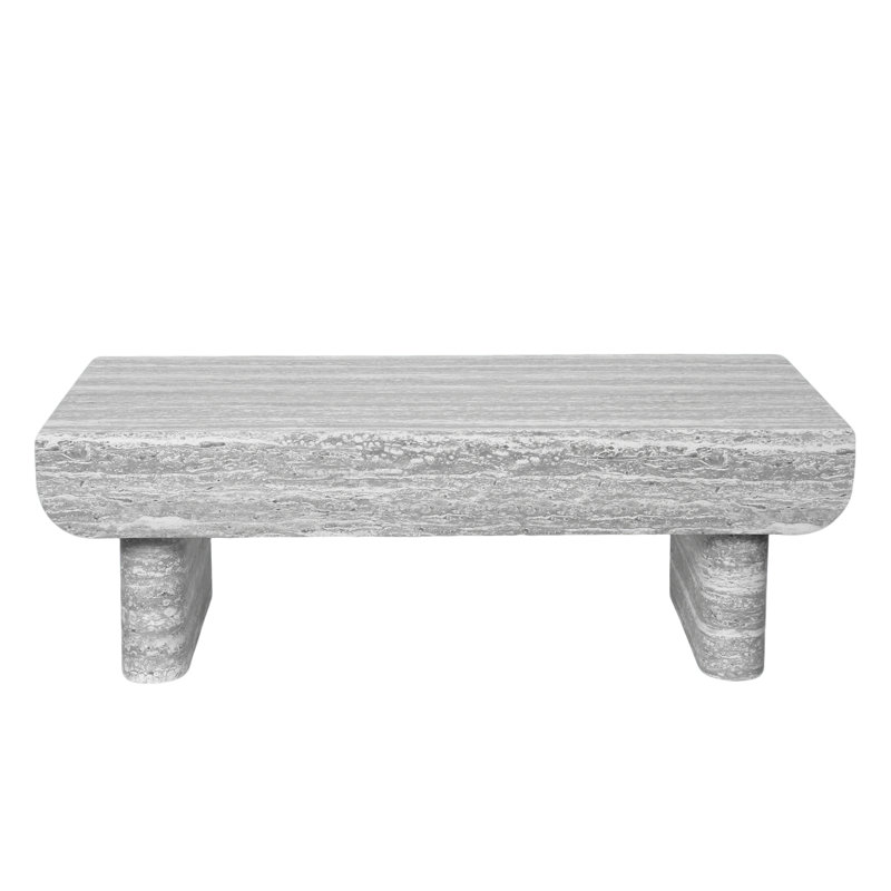 Table basse Mid-Century moderne avec tiroir cannelé, Gris