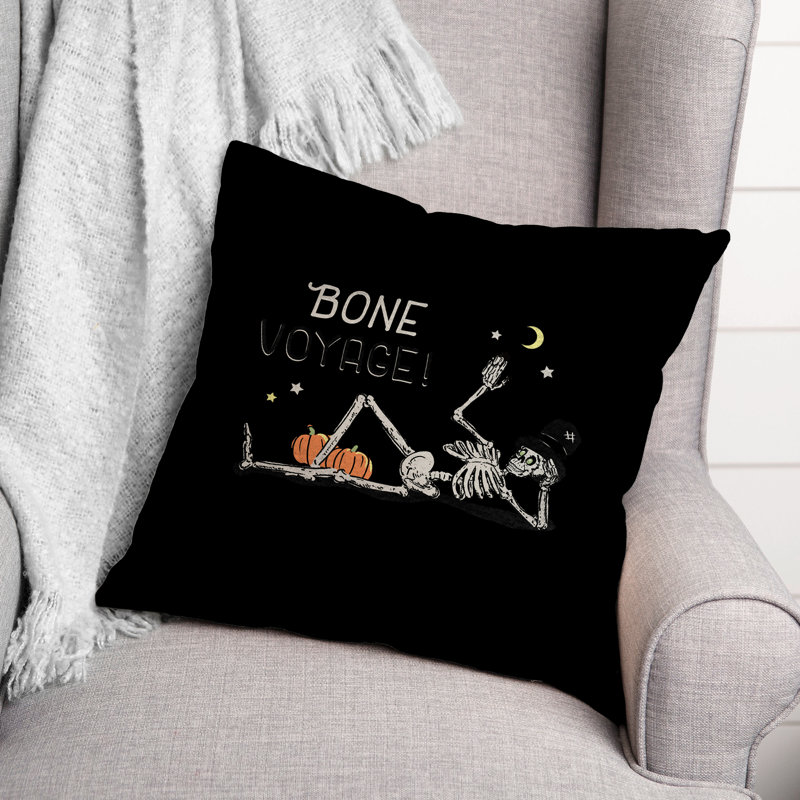  Voyage d'os! Housse de coussin carré et insert, 16" x 16"