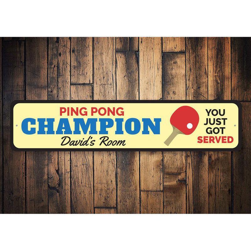Plaque de ping-pong personnalisée en aluminium, H 4 po x l 18 po x P 0,04 po