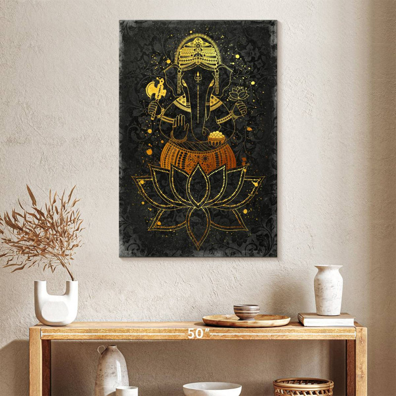 «Hindu God Ganesha», reproduction sur toile tendue, H 39 po x l 26 po x P 1,25 po