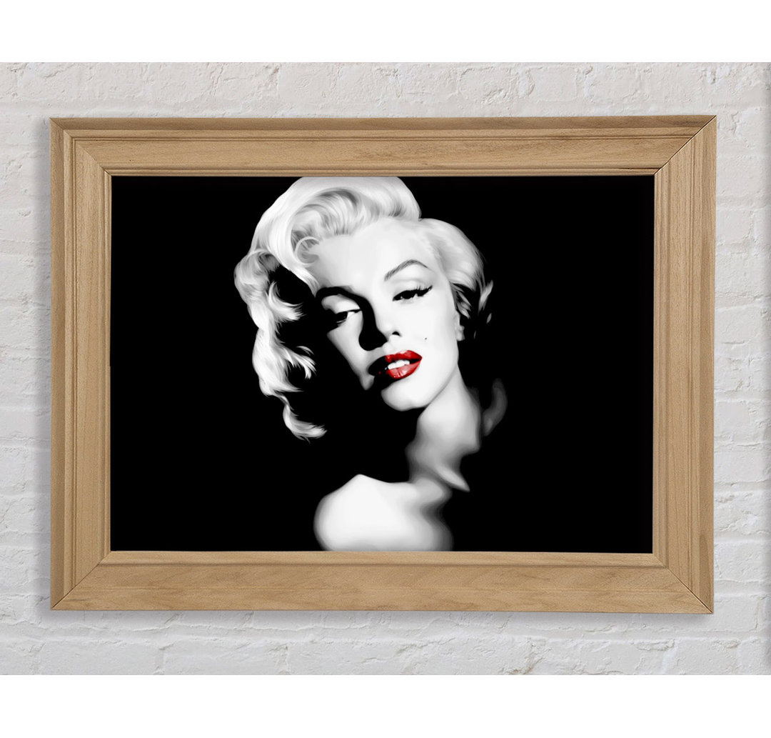 Marilyn Monroe Red Lips Landscape - Einzelner Bilderrahmen Kunstdrucke