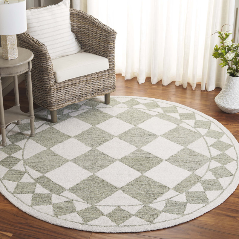 Tapis géométrique touffeté à la main Wharton, Carré 6 pi