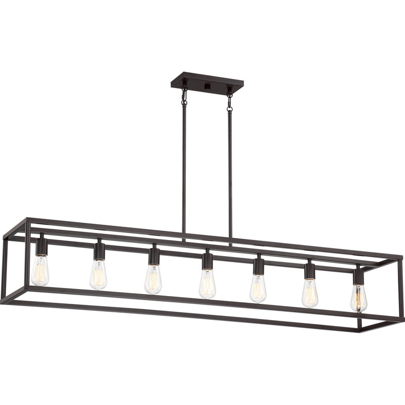 Luminaire pour îlot de bronze occidental 7 lumières New Harbor, Bronze occidental