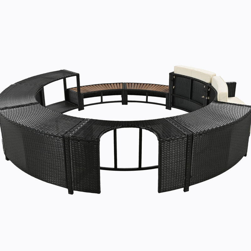 112.2'' Wicker Outdoor Patio Sectional Set