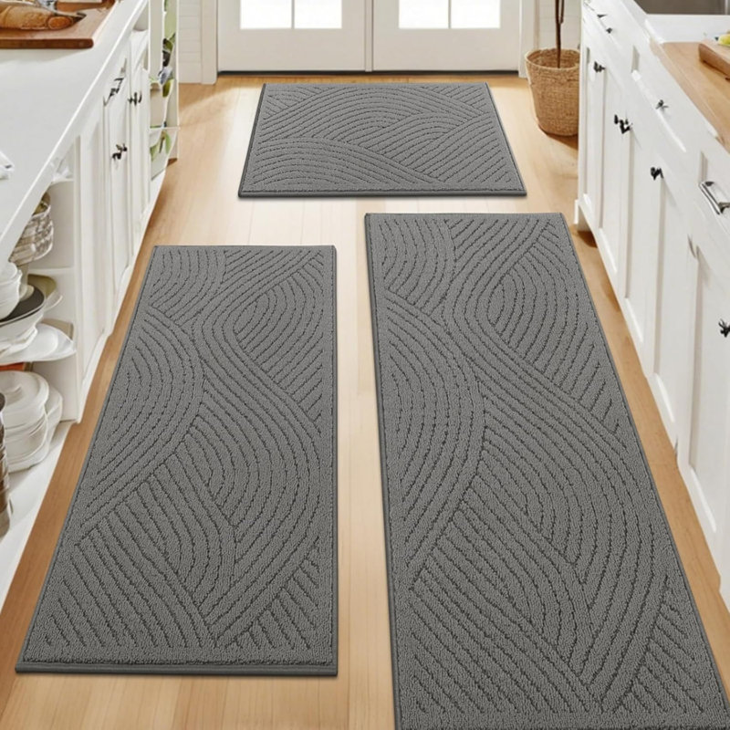 Machine Washable Non-Slip Kitchen Mat, Gray