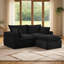 Canapé d'angle modulaire en velours côtelé en forme de L avec pouf, sans assemblage, canapé nuage adapté aux animaux de compagnie pour petits espaces-924687380