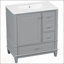 Meuble-lavabo gris de 30 pouces avec lavabo, porte à fermeture en douceur et plusieurs options de rangement pour les salles de bain modernes-1357573180