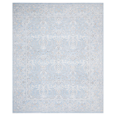 High-Quality Hand-Knotted Light Blue Area Rug