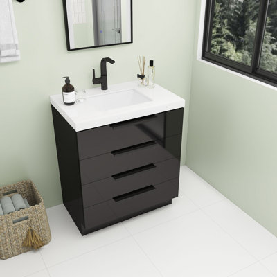 Elevado 30" Free Standing Vanity With Acrylic Sink
