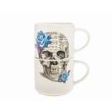 Printed Boho Skull Stacking Mug Set