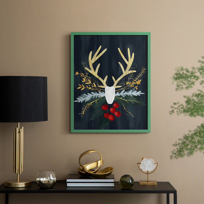 Reproduction encadrée - bois massif, H 11 po x l 9 po, Vert