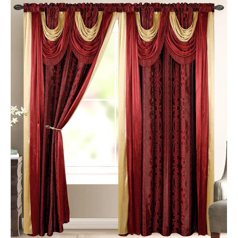 Room Darkening Curtain Single Panel, Burgundy