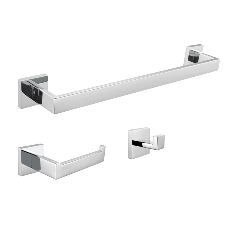 Kingston Brass Lasdun 3-Piece Bathroom Hardware Set, Polished Chrome