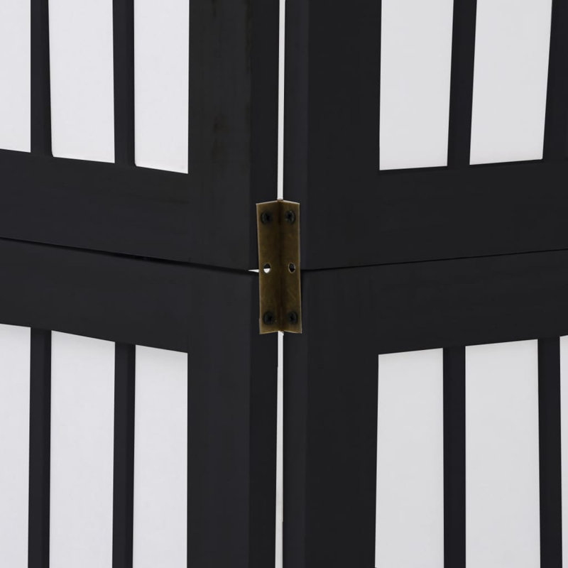 140cm W 4 - Panel Folding Room Divider, Black, 200cm H x 140cm W x 0.16cm D