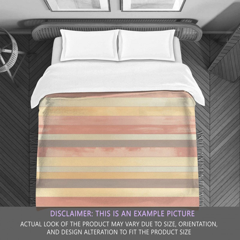 Paisley Bedding, Twin Extra Long Comforter, Gold/Pink Striped 1