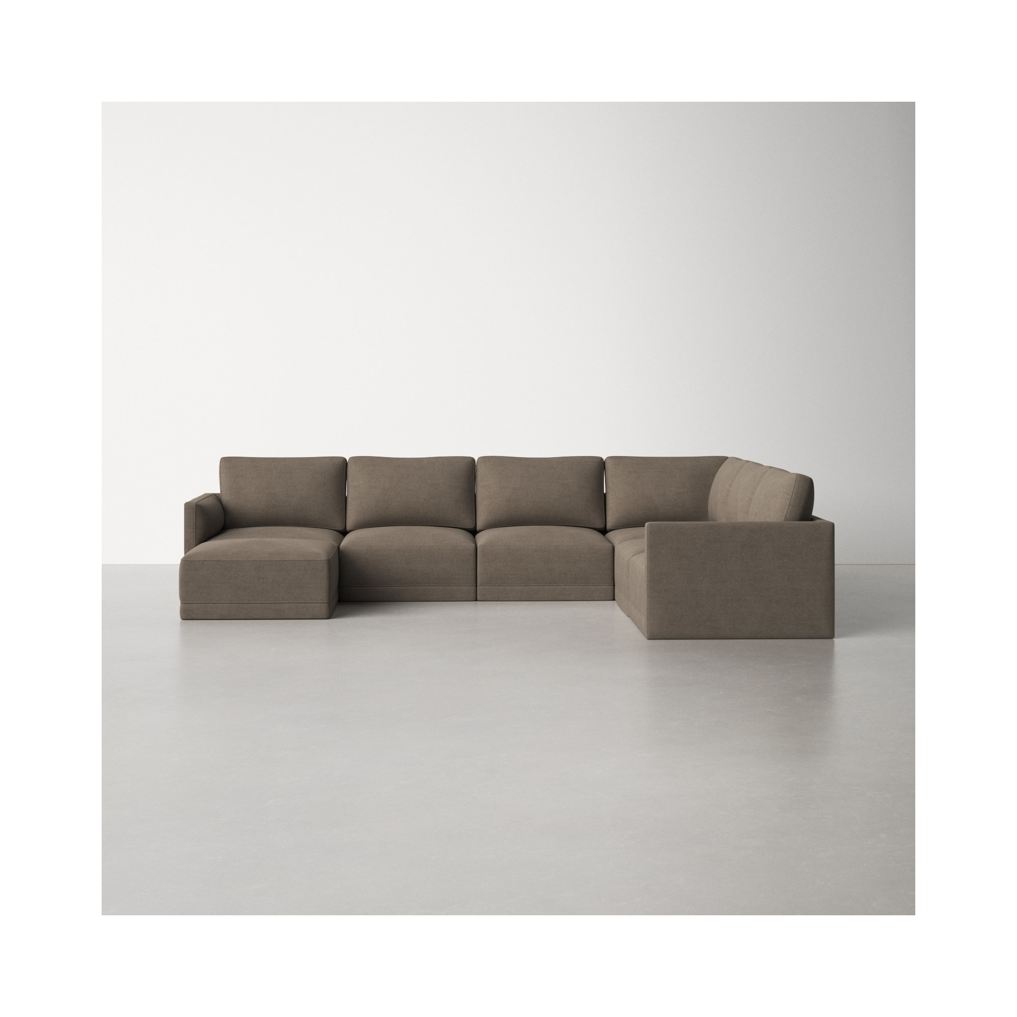 Deirdre Modular Upholstered Reversible U-Sectional, Taupe
