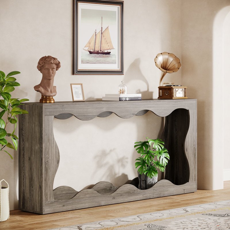 63 Inches Console Table with Storage, Grey