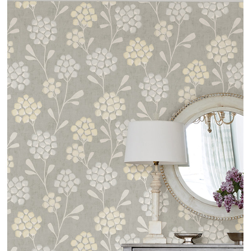 Floral Roll, Gray/Yellow